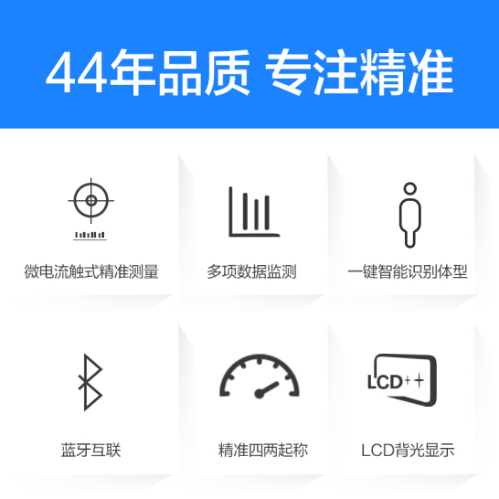 香山智能体脂秤 电子秤家用精准体重秤 人体秤体脂称 12项深度身体数据监测 蓝牙APP控制 云姿（珍珠白）