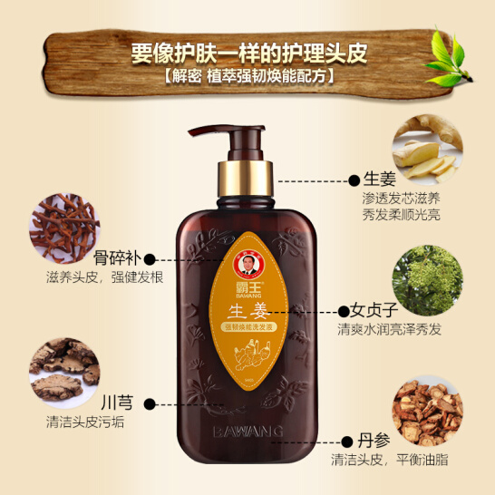 霸王生姜洗发水强韧焕能洗发液750ml（老姜王姜汁清爽控油洗发露强根健发固发洗头膏男士女士通用）