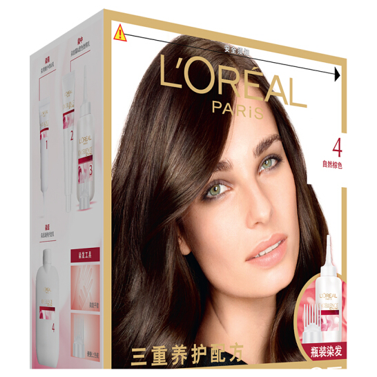 欧莱雅（LOREAL）卓韵霜护发染发霜＃4（自然棕色）